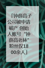 钟薛高子公司被申请破产 创始人账号“钟薛高老林”粉丝仅1800余人